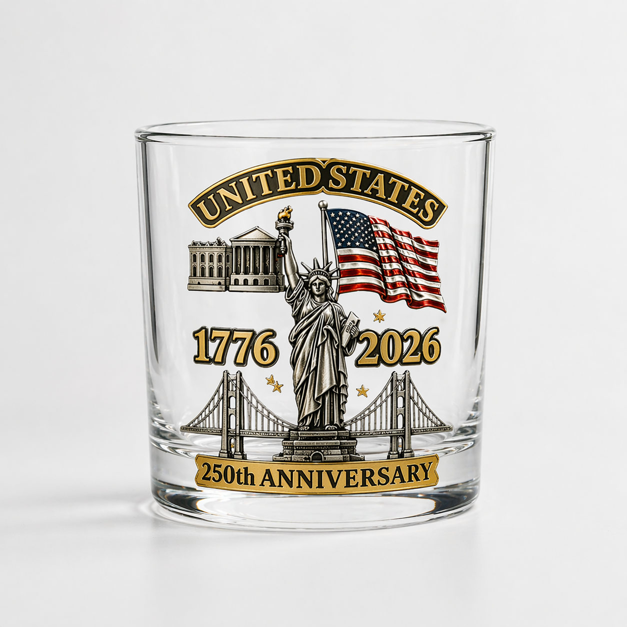 US Celebrate Freedom in Every Sip 250th Anniversary Limited Edition Whiskey Glass