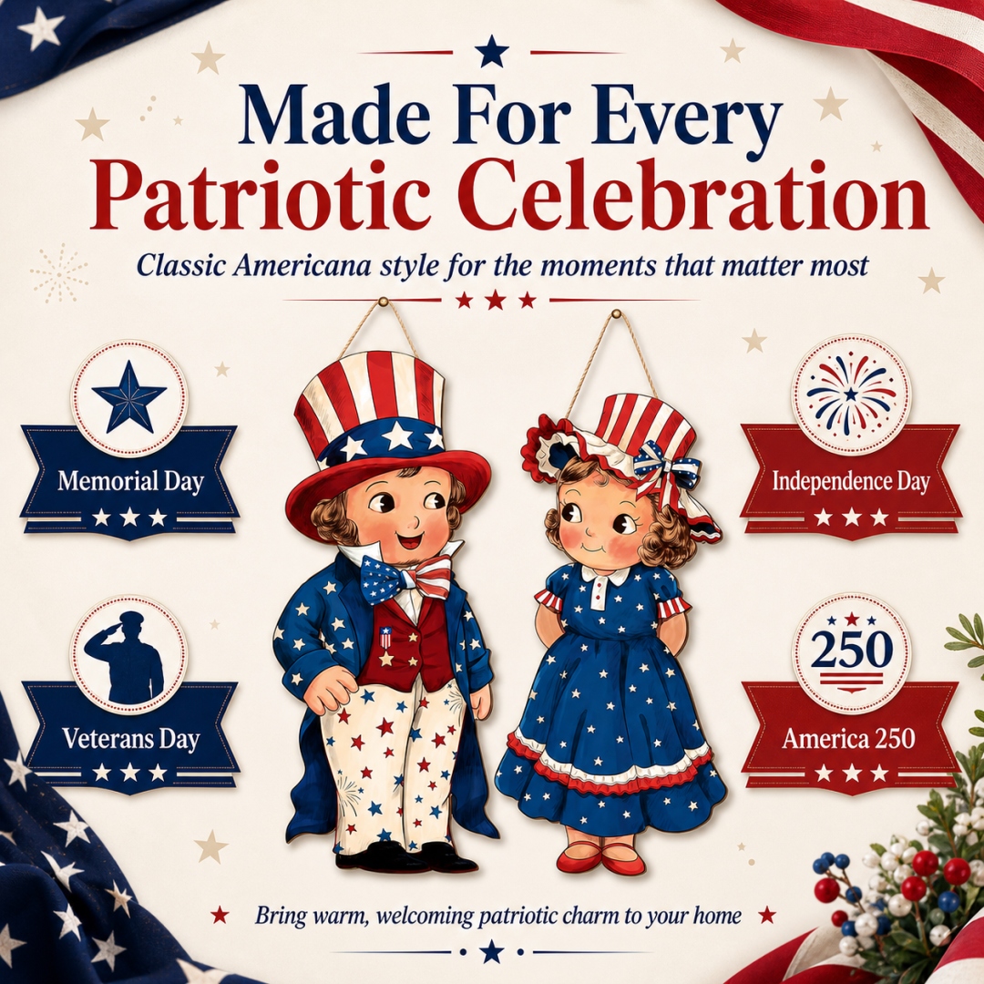 Patriotic Wooden Hanging Door Signs