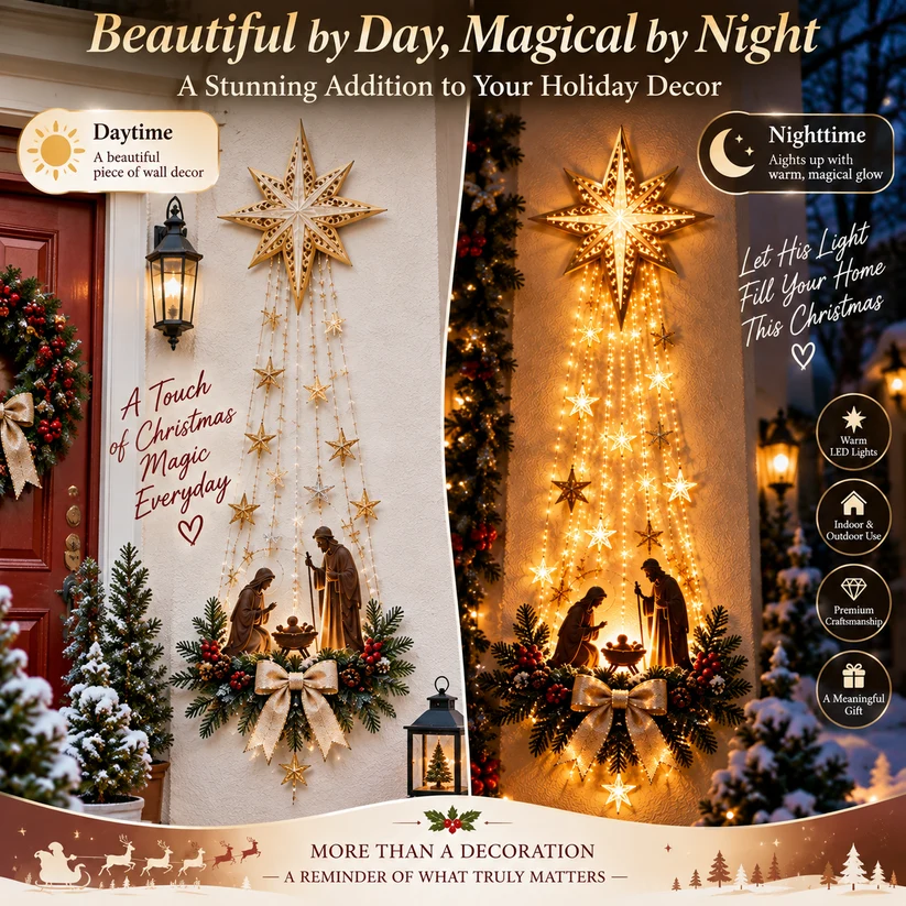 Bethlehem Star of Faith – Lighted Nativity Wall Decor