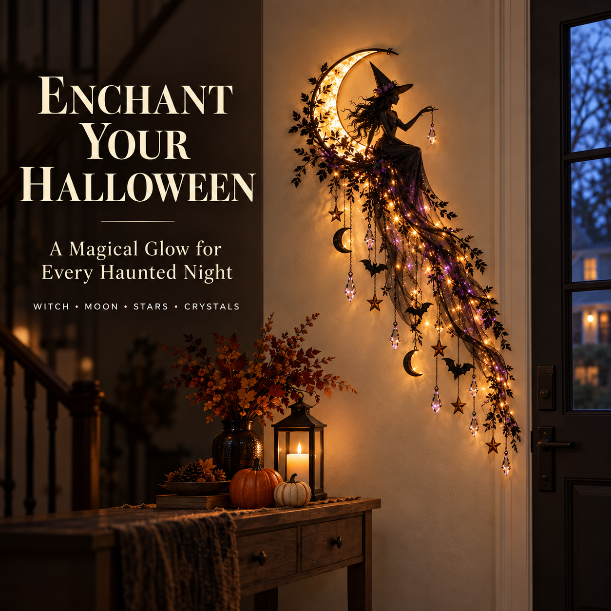 ✨Elegant Halloween Witch Cascade Wall Light✨