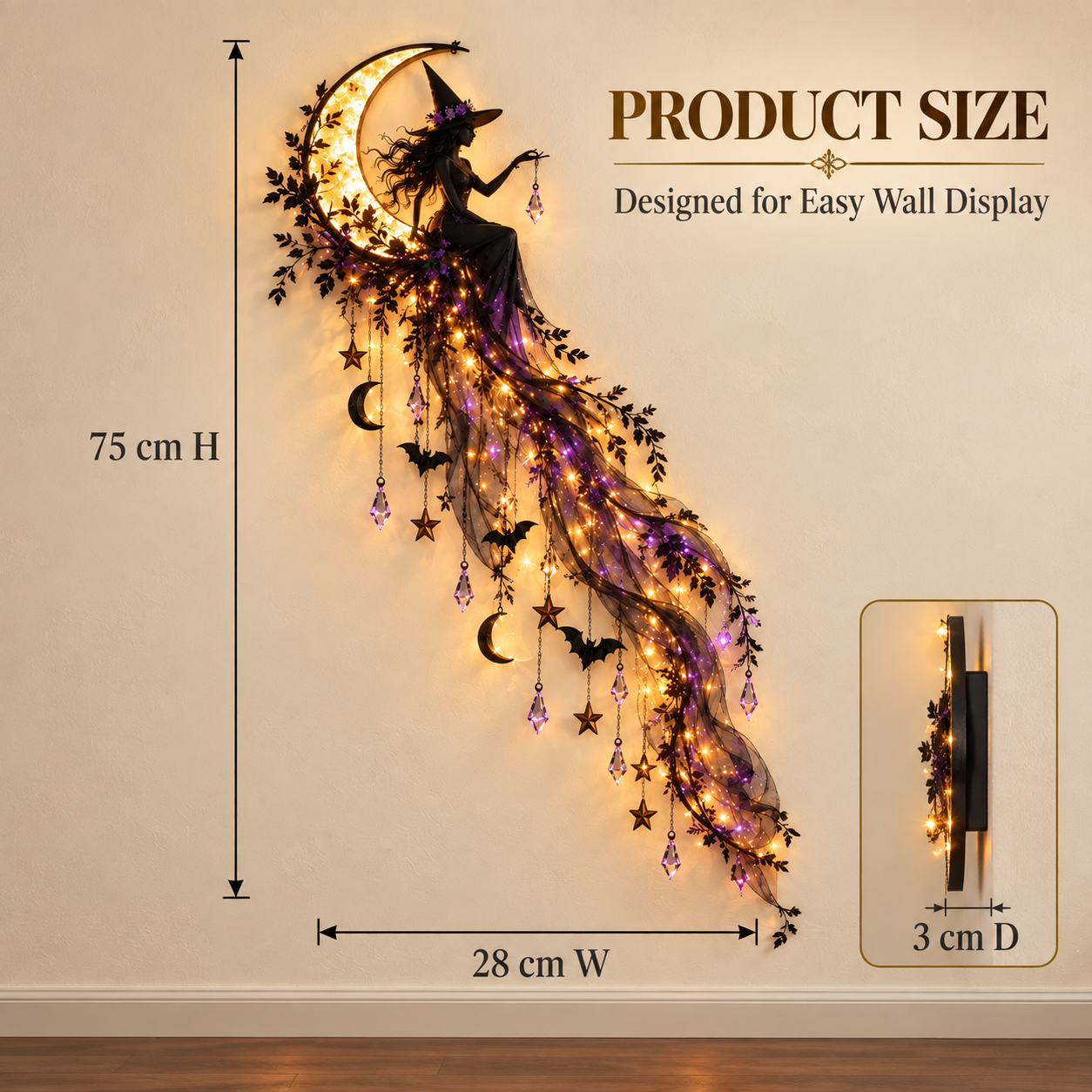 ✨Elegant Halloween Witch Cascade Wall Light✨