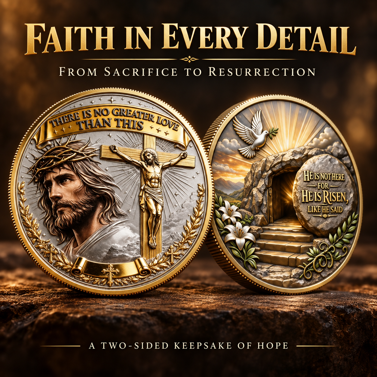 ✝️“No Greater Love” Resurrection Commemorative Coin