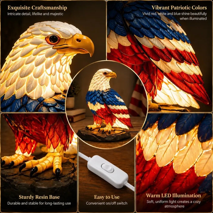🔥 Limited Edition 🎁 - U.S. Patriotic Bald Eagle LED Table Lamp