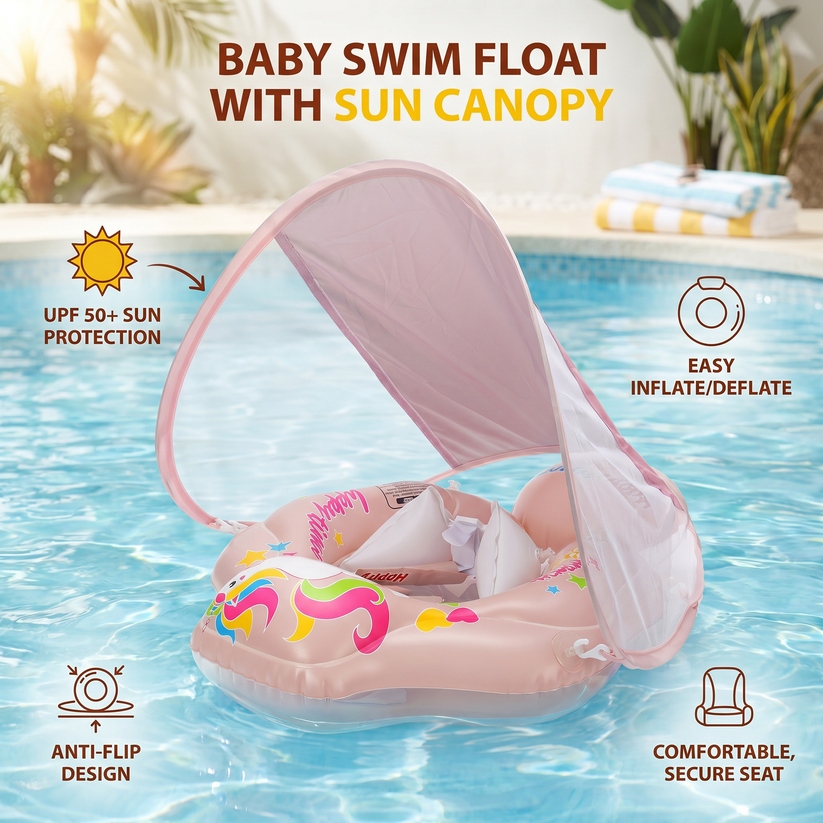 🔥Hot Sale 49% OFF - 🌊 SunSafe Baby Float: Keep Your Little One Cool, Safe, and Smiling All Summer