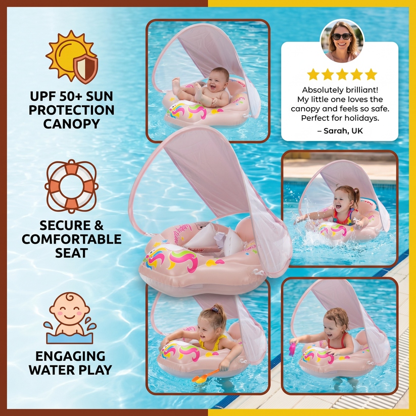 🔥Hot Sale 49% OFF - 🌊 SunSafe Baby Float: Keep Your Little One Cool, Safe, and Smiling All Summer
