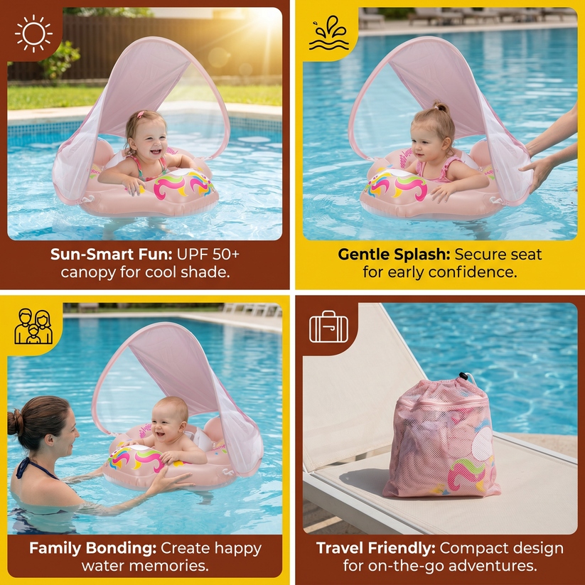 🔥Hot Sale 49% OFF - 🌊 SunSafe Baby Float: Keep Your Little One Cool, Safe, and Smiling All Summer