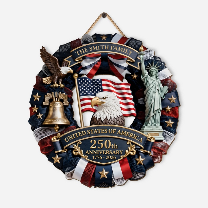 Personalized America 250th Anniversary Custom Wood Sign 