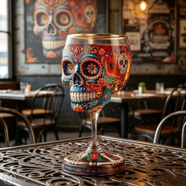 Day of the Dead Collector Goblet – Limited Edition Art Glass