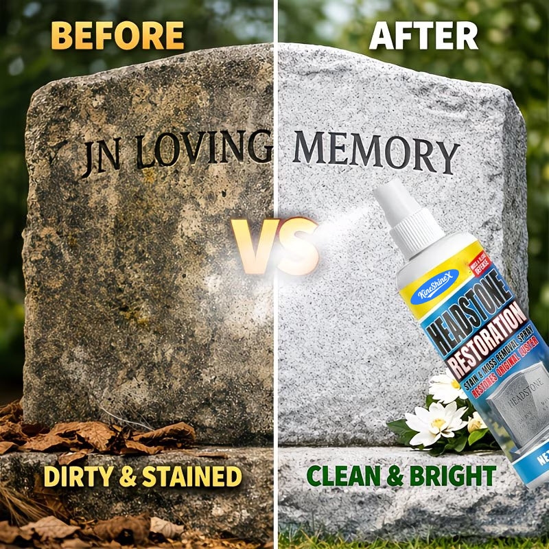 Fast-Acting Headstone Restoration & Cleaning Spray-Restore the Stone Renew the Memory