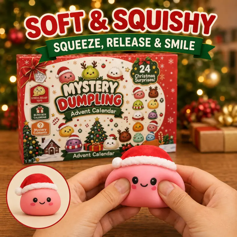 24-Day Dumpling Squishy Toy Countdown Calendar with Glitter Squeeze Toys