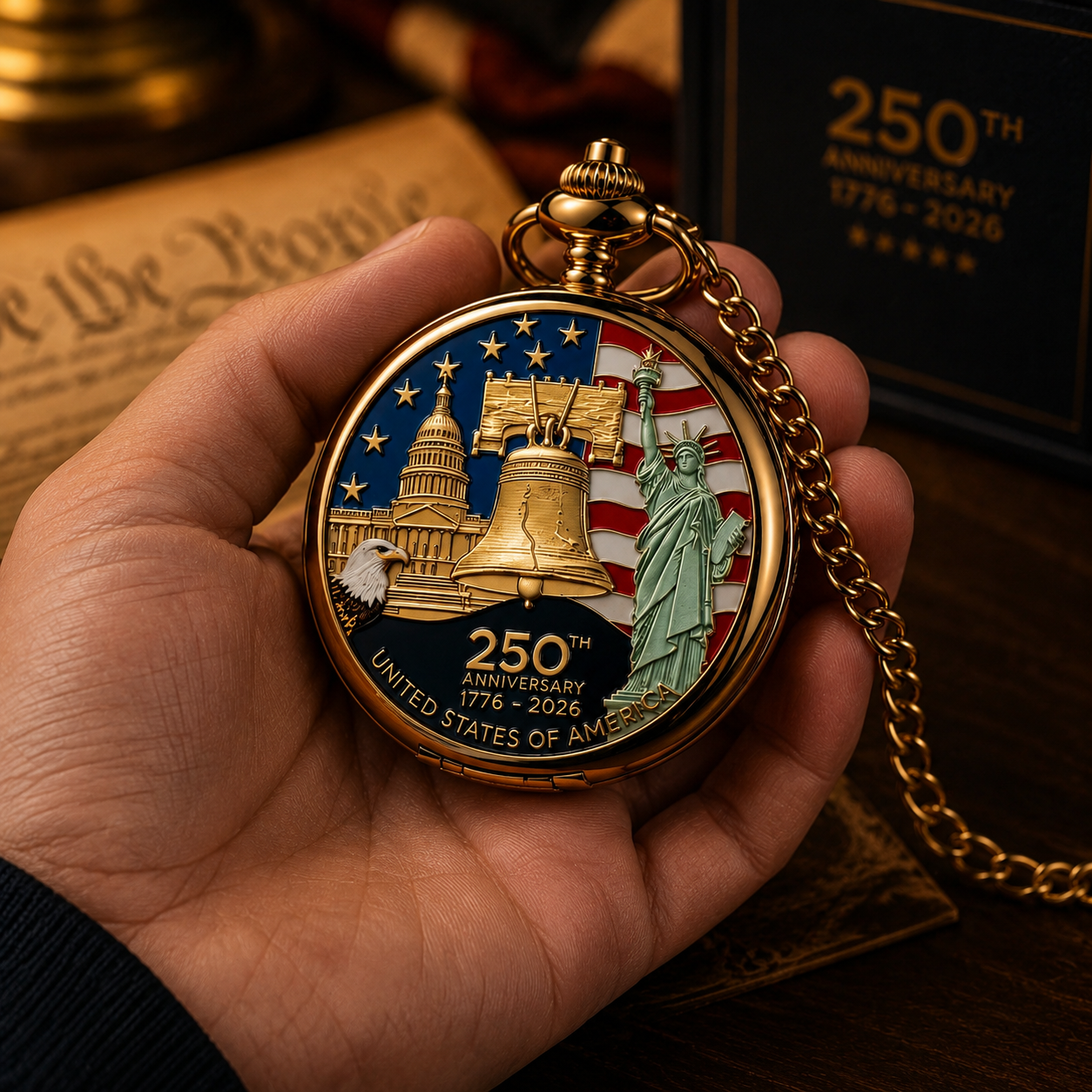 🔥Father’s Day Special 49% OFF  - 250th Anniversary Statue of Liberty Commemorative Pocket Watch