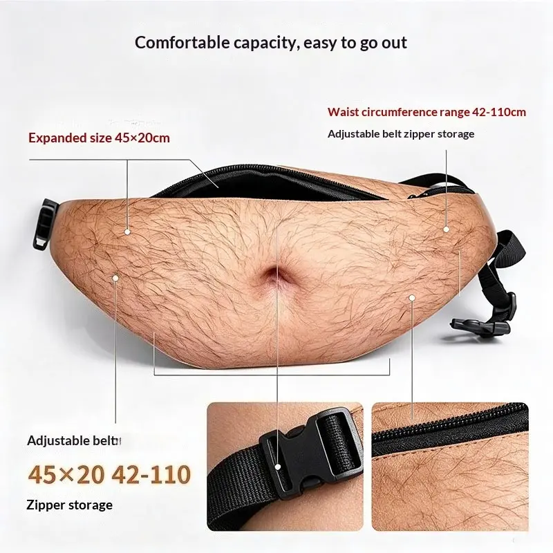 Funny Fake Pregnant Belly Fanny Pack