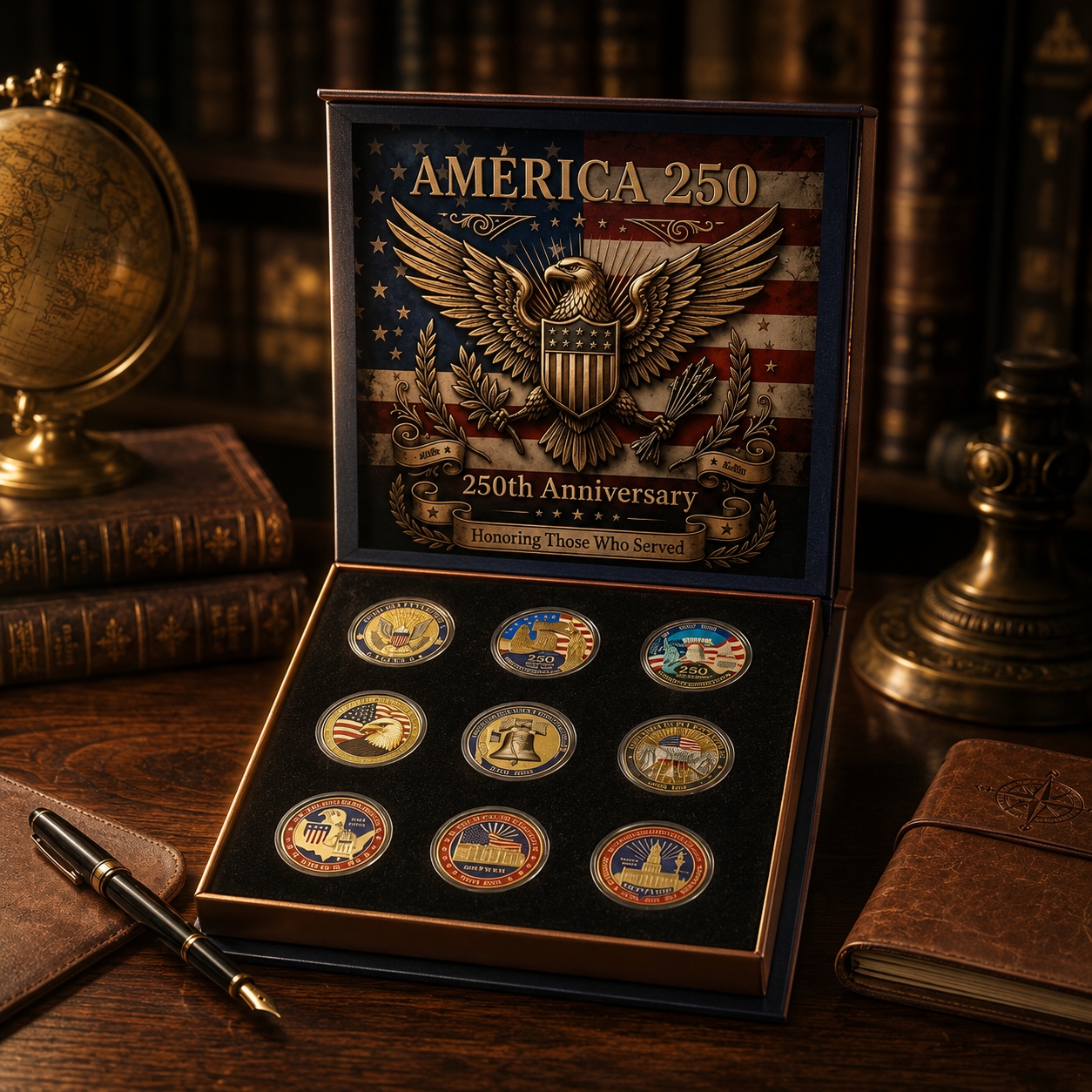 🔥LAST DAY 50% OFF✨9PCS USA 250th Anniversary Commemorative Coin Gift Set