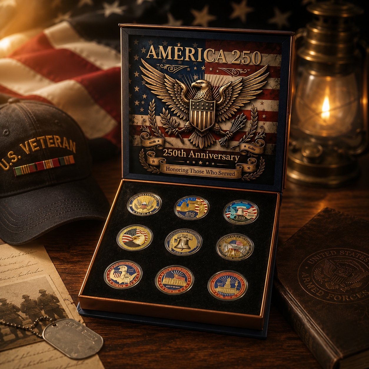 🔥LAST DAY 50% OFF✨9PCS USA 250th Anniversary Commemorative Coin Gift Set