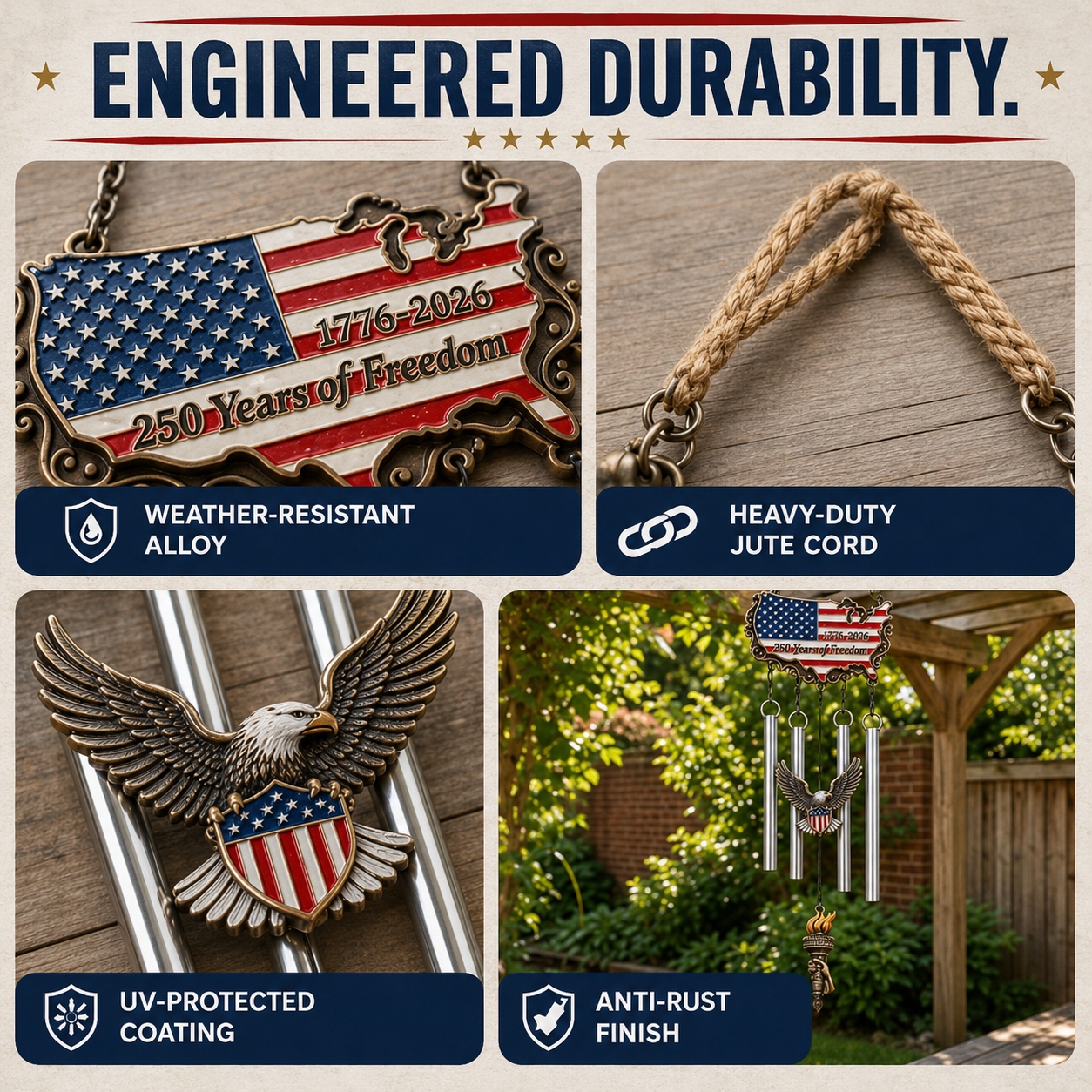 🇺🇸 250 Years of Freedom Memorial Wind Chime