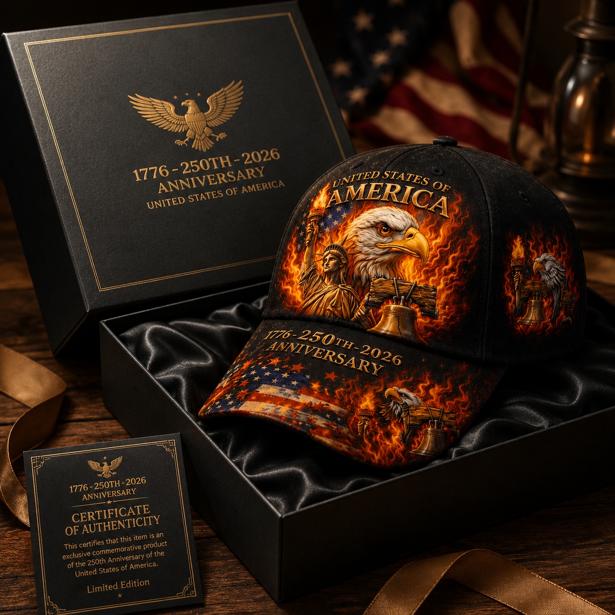 🔥Last Day 49% OFF - 250th Anniversary Blazing Patriot Cap | 1776-2026 Limited Edition Hat
