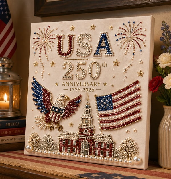 🔥LAST DAY 49% OFF - USA 250th Anniversary DIY Pearl Painting Kit ✨❤️‍🔥