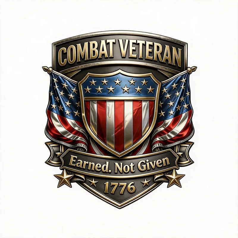 Combat Veteran Car Badge - Drive With Pride. Honor The Brotherhood