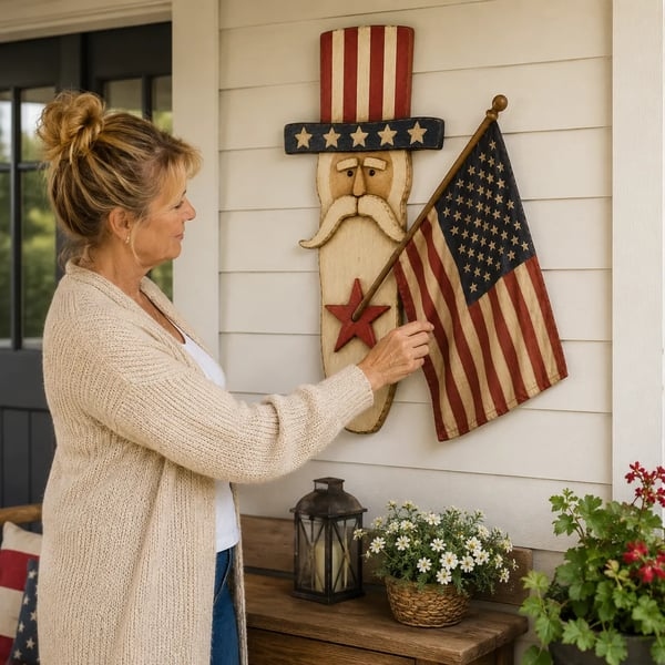 ✨ Uncle Sam Patriotic Wall Hanging – Vintage Americana 🇺🇸 49% Discount Today!