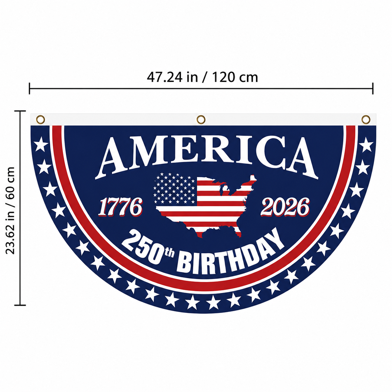 🗽USA 250th Anniversary Flag Half Round Banner🦅