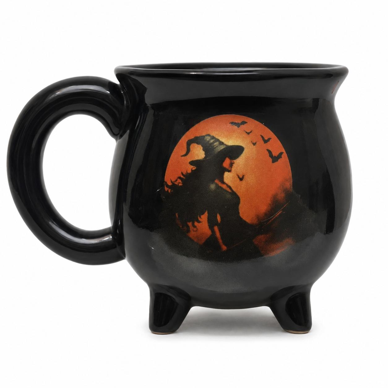 Moonlit Witch Cauldron Cup, Gothic Spooky Halloween Gift for Female Friends, Unique and Stylish Design, Perfect for Celebrations and Parties