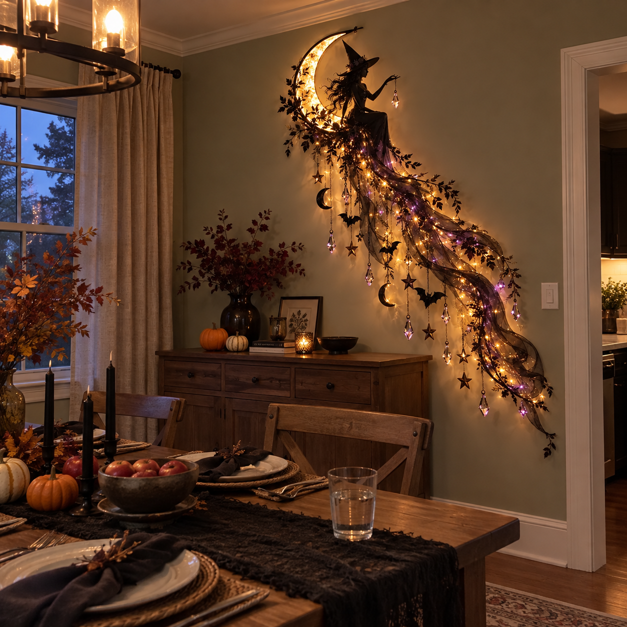 ✨Elegant Halloween Witch Cascade Wall Light✨