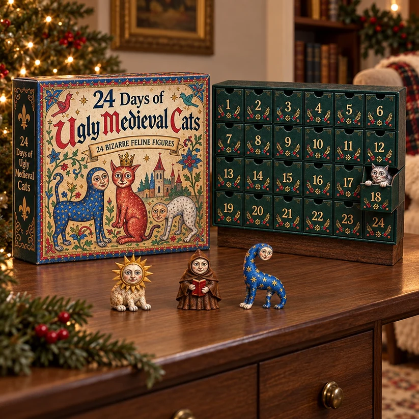 🐈🏰 24 Days of Ugly Medieval Cats – Hilariously Weird Cat Advent Calendar 2026