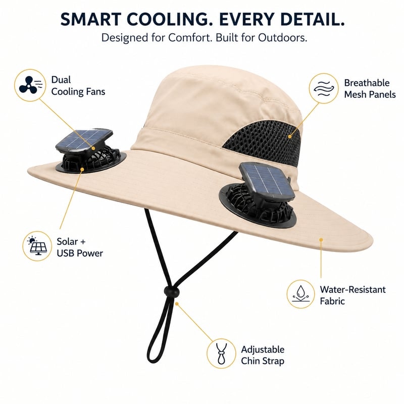 🔥LAST DAY 49% OFF - ☀️Solar-Powered Outdoor Cooling Fan Hat