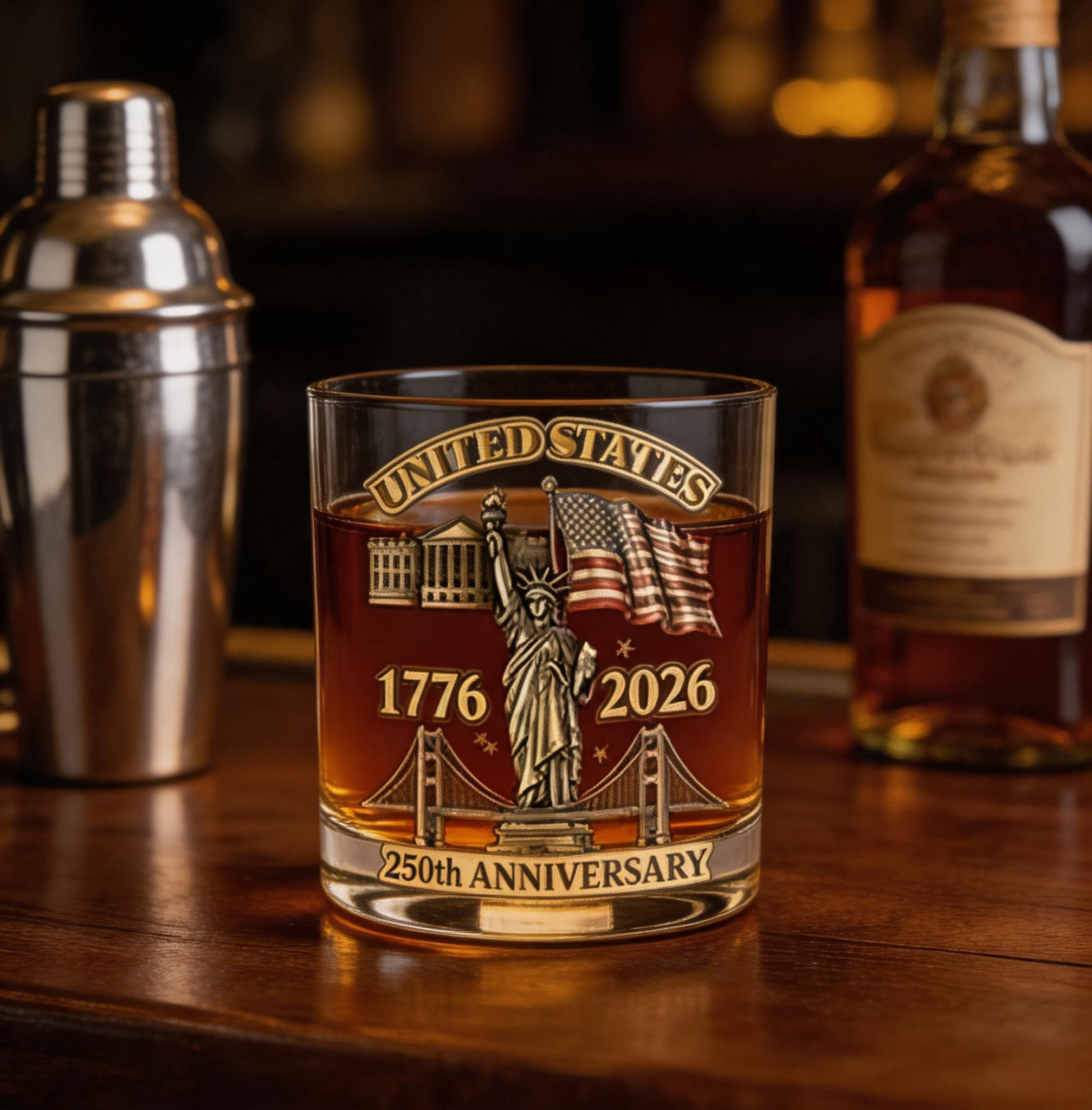US Celebrate Freedom in Every Sip 250th Anniversary Limited Edition Whiskey Glass