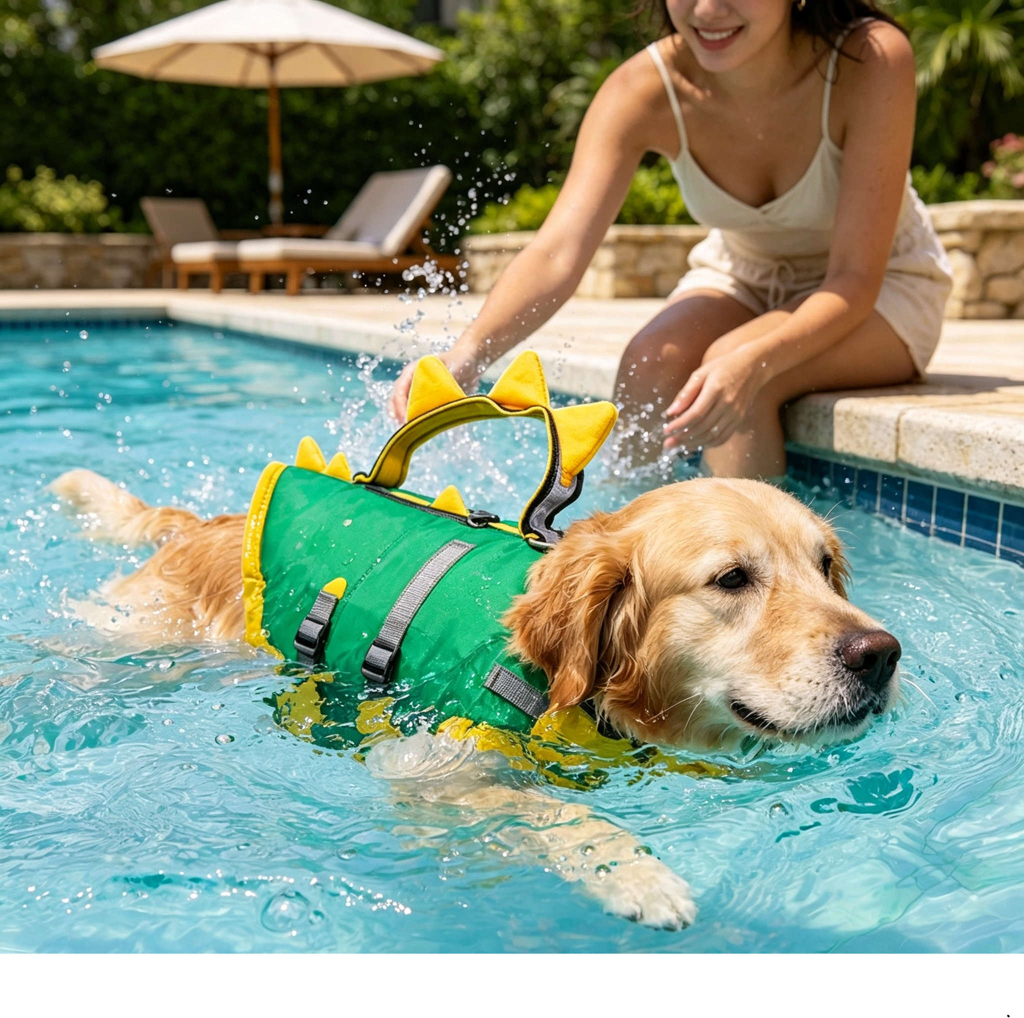 🦖 Dino Dog Life Jacket | Cute Puppy Swim Vest for Pool, Beach & Summer Adventures