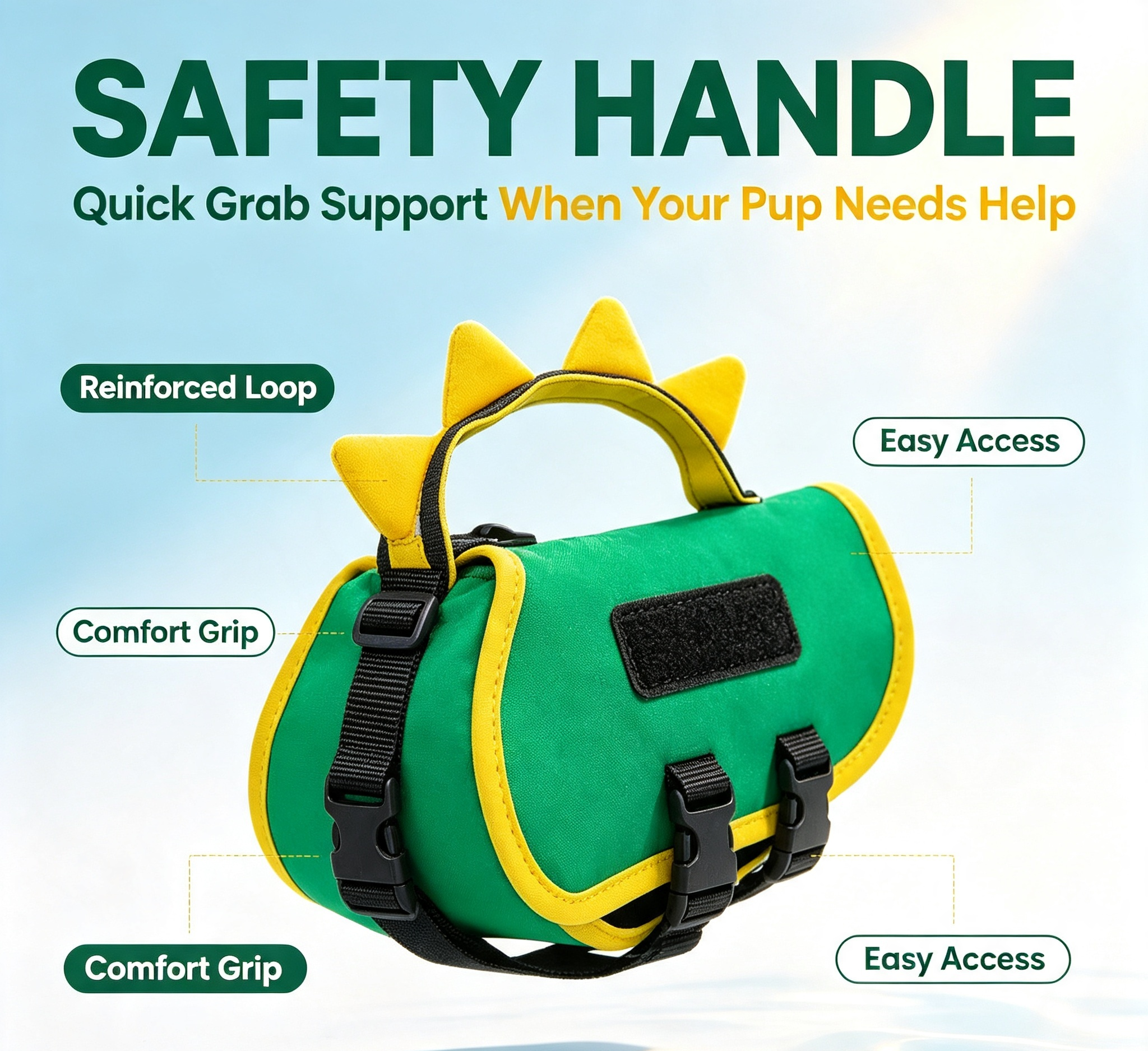 🦖 Dino Dog Life Jacket | Cute Puppy Swim Vest for Pool, Beach & Summer Adventures