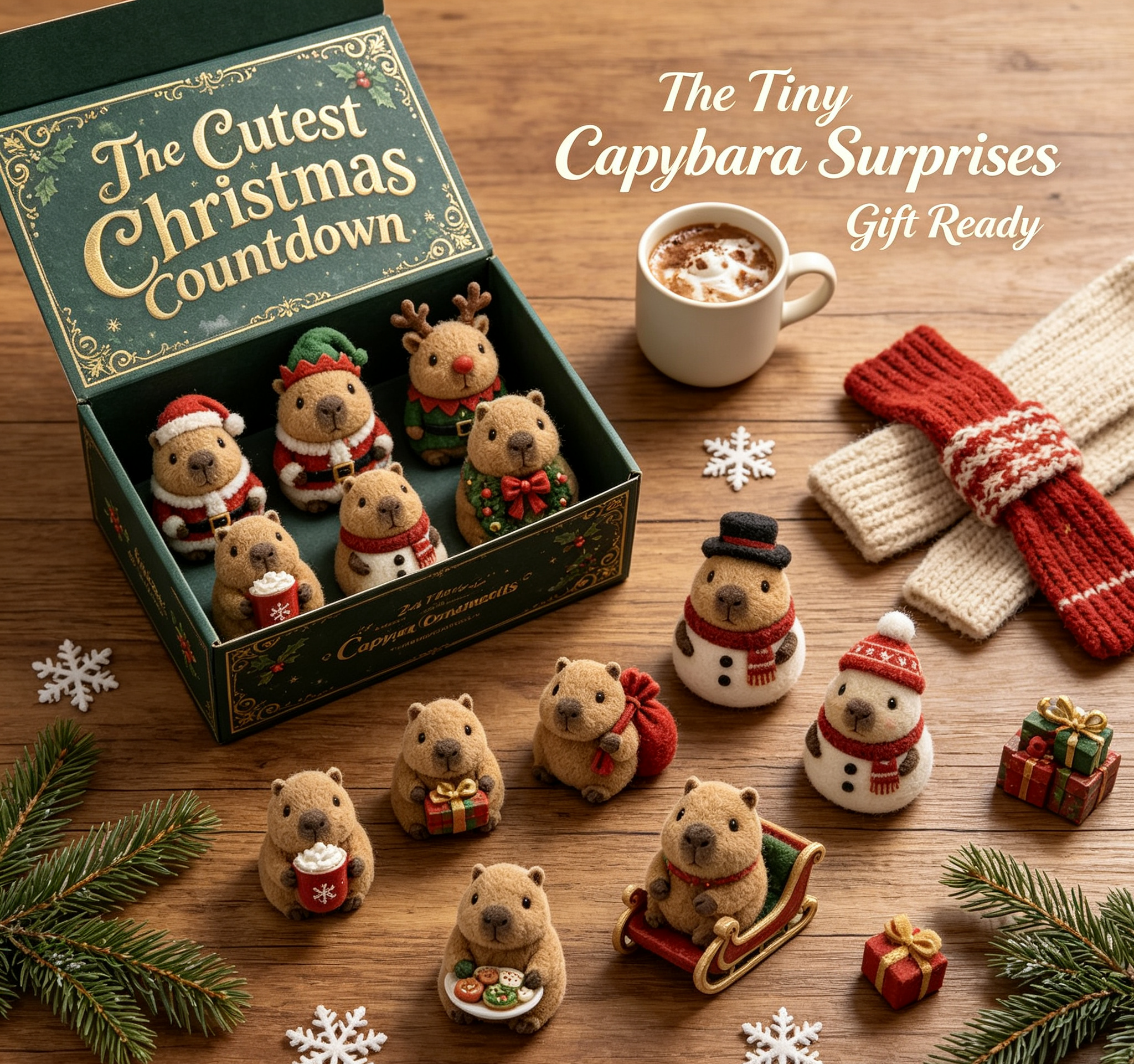 Capybara Christmas Advent Calendar 2026 - 24-Day Festive Countdown, Charms Blind Box - Gift For Capybara Lovers