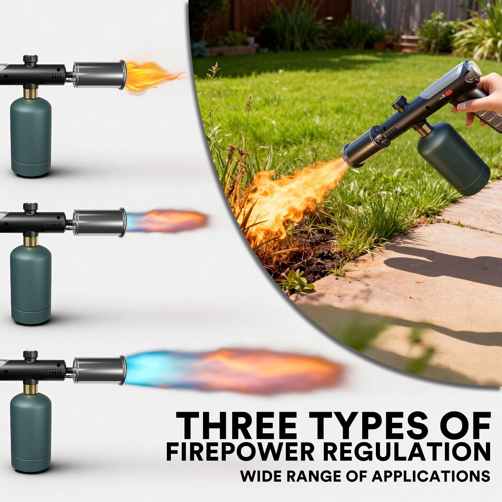 Powerful Propane Torch(Propane Tank Not Included),With One-Touch Max Fire Button and Safety Lock