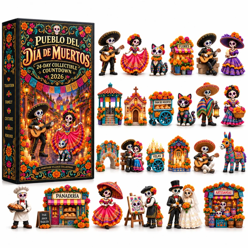 💀 2026 Day of the Dead – 24-Day Collectible Countdown Calendar | 24 Unique Miniatures