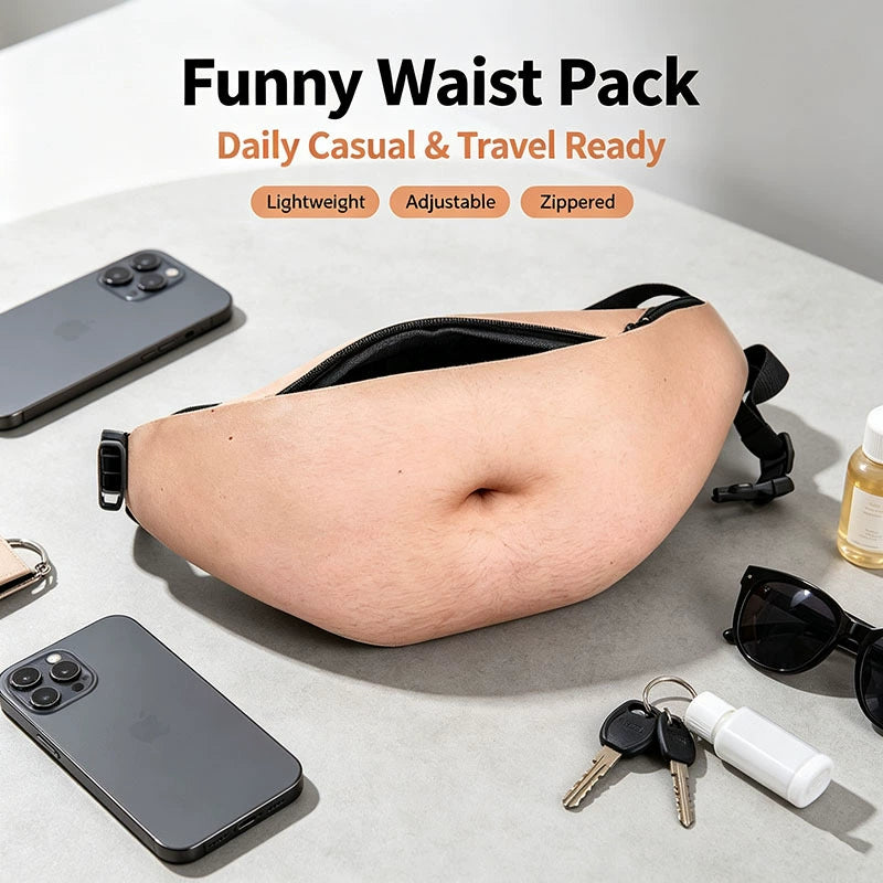 Funny Belly Fanny Pack wearable novelty bag