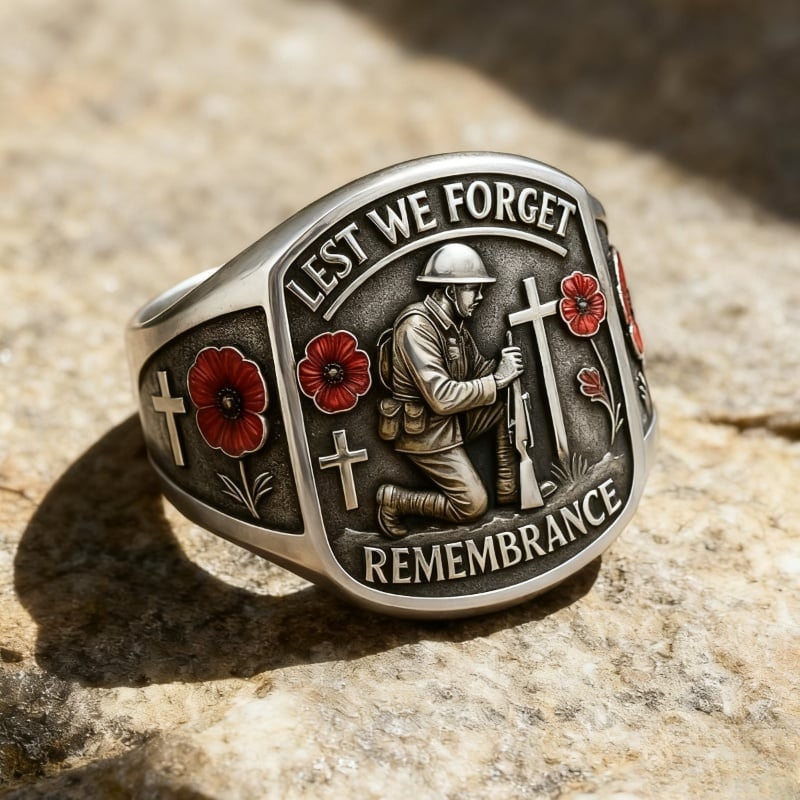 🌹Fallen Heroes Remembrance Ring ✝️ In Memory of the Brave