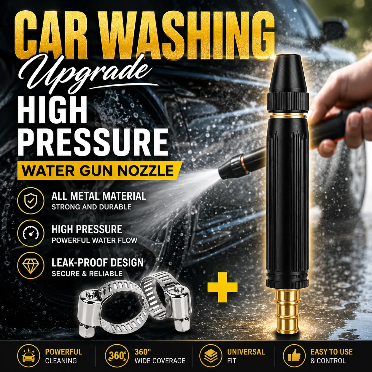 🔥 Home high-pressure car wash water gun