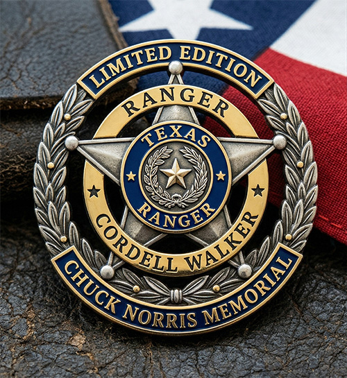 Chuck Norris Texas Ranger Memorial Pin