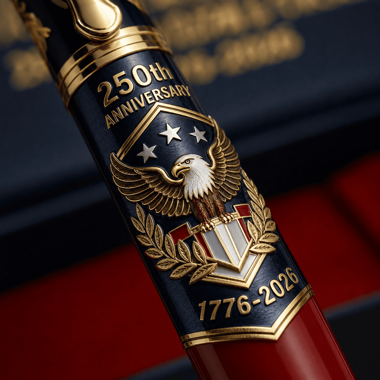 100% Handmade U.S. 250th Anniversary Commemorative Pen, Patriotic Collectible Gift