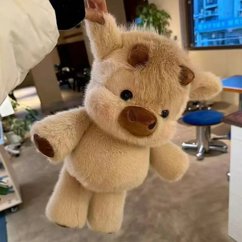 Running Highland Cow Plush Stuffed Animal, Cute Cow Design, Perfect Birthday & Christmas Gift for Kids, Home Decoration, Soft Plush Toy