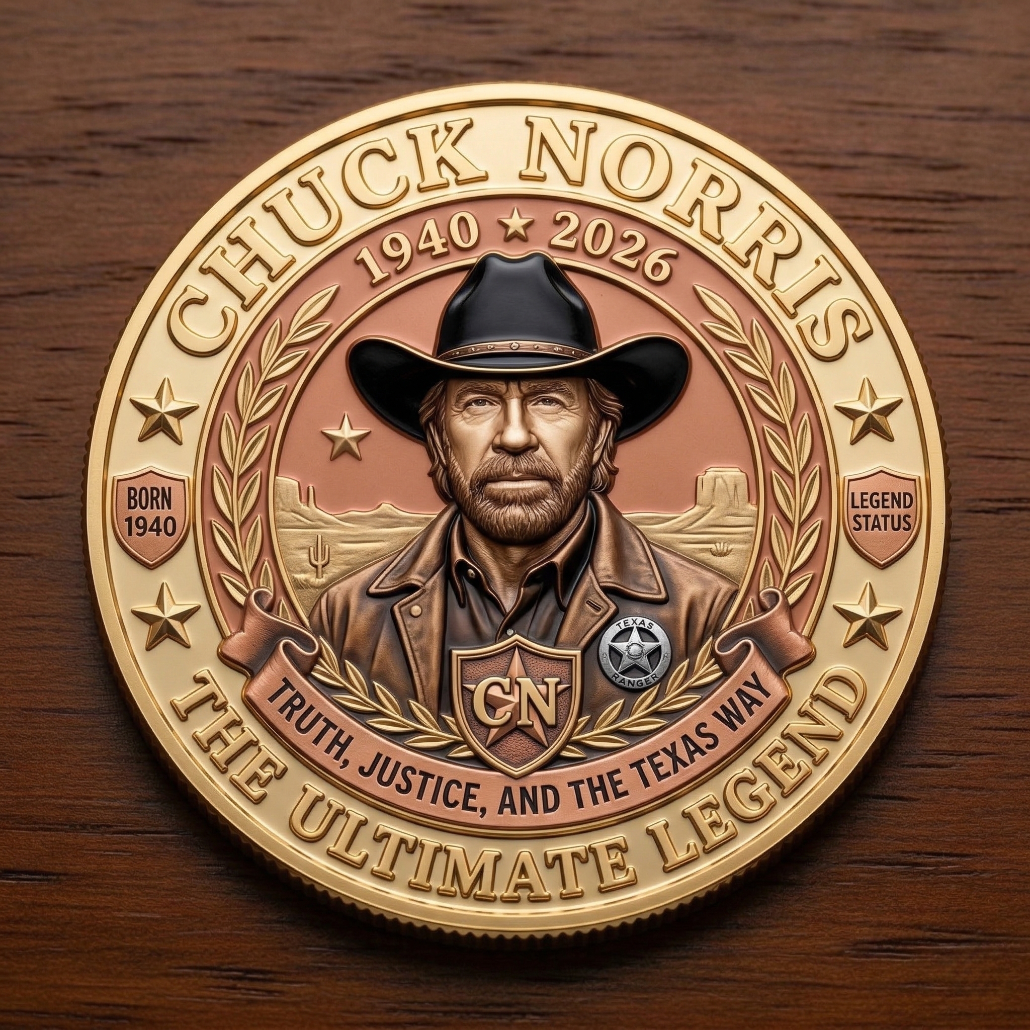 Chuck Norris Legends Memorial Coin