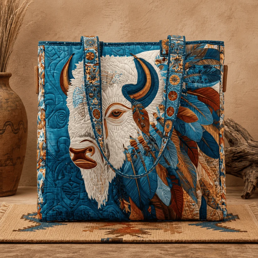 Handmade Native American Quilted Tote Bag