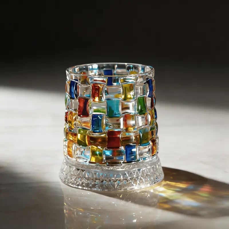 🥃Hand-Painted Embossed Rotating Whiskey Glass 
