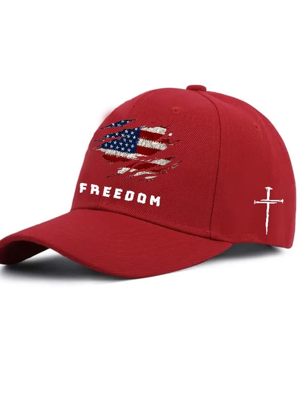 🔥LAST DAY SALE🔥Jesus 3-Nail Cross Patriotic Embroidered Adjustable Hat ✝️-Buy 2 Free shipping