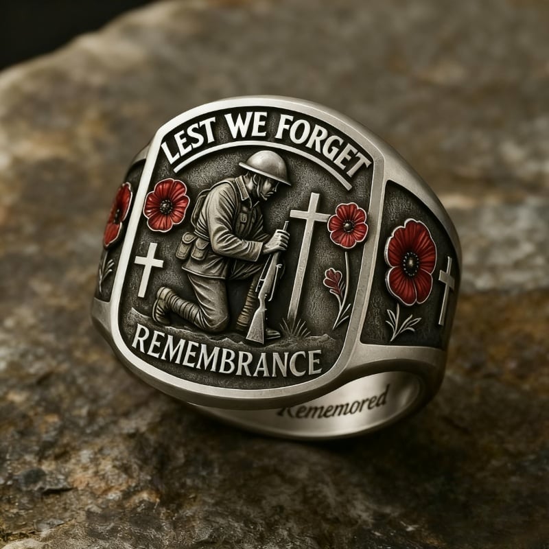 🌹Fallen Heroes Remembrance Ring ✝️ In Memory of the Brave