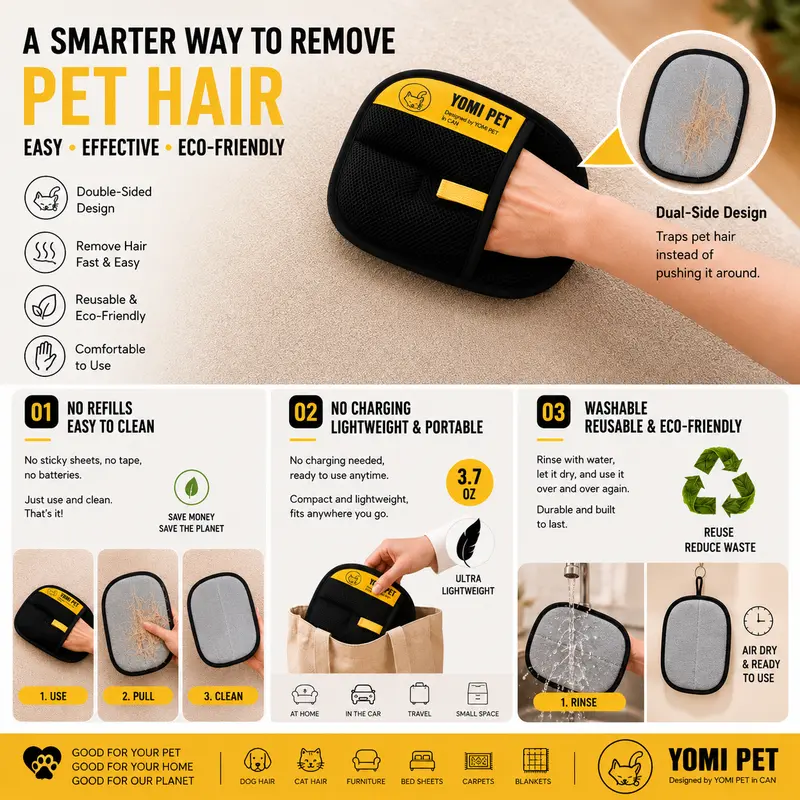 🐾 Pet Hair Remover Glove – Static Hair Removal Grooming Tool for Cats & Dogs | 🎁 Multi-Buy Deals + 🚚 FREE Shipping