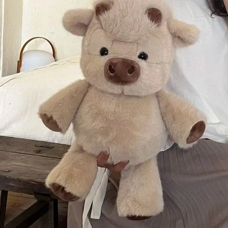 Running Highland Cow Plush Stuffed Animal, Cute Cow Design, Perfect Birthday & Christmas Gift for Kids, Home Decoration, Soft Plush Toy