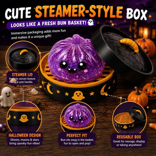 🎃 Halloween Steamed Bun Squishy Mystery Box Toy