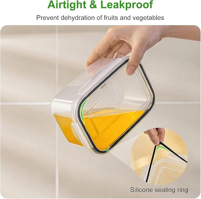 🍓 3PCS Fruit Storage Containers 🥗 | Airtight Fresh Keeper with Removable Colander 💧