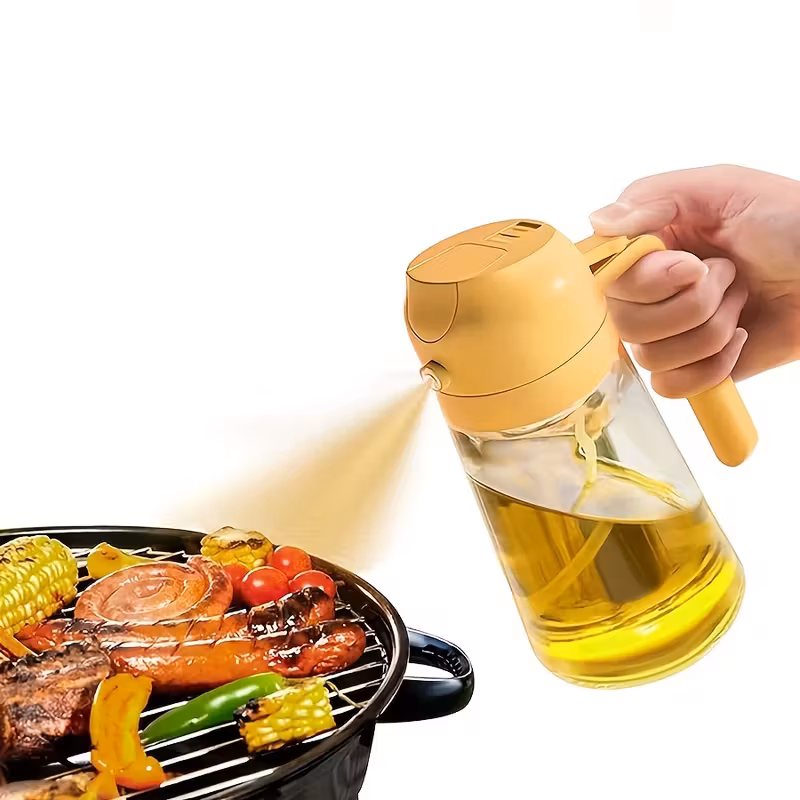 2-in-1 Olive Oil Dispenser Bottle | Spray & Pour Kitchen Oil Bottle for Healthy Cooking